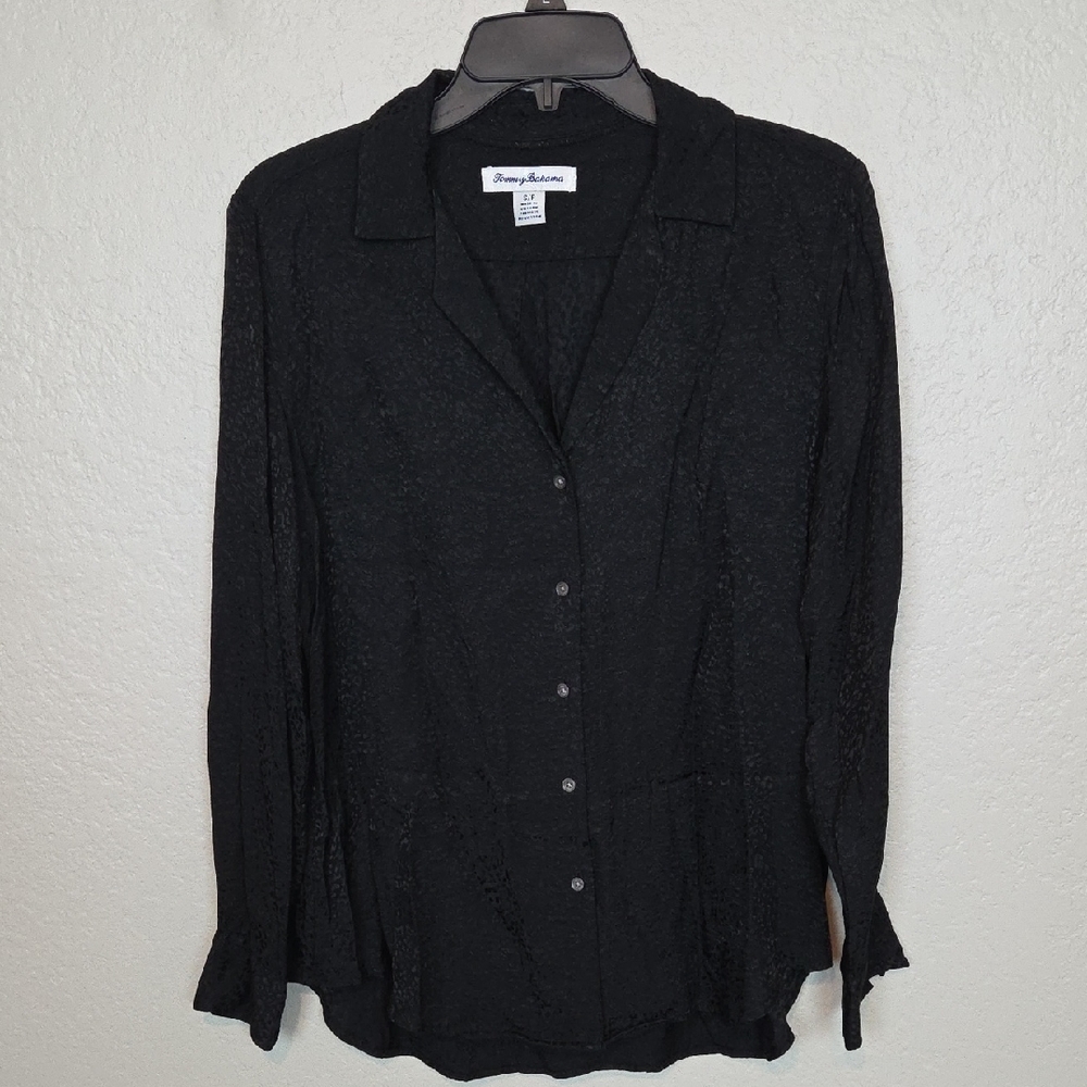 Tommy Bahama Black Button Down Shirt Size S/P